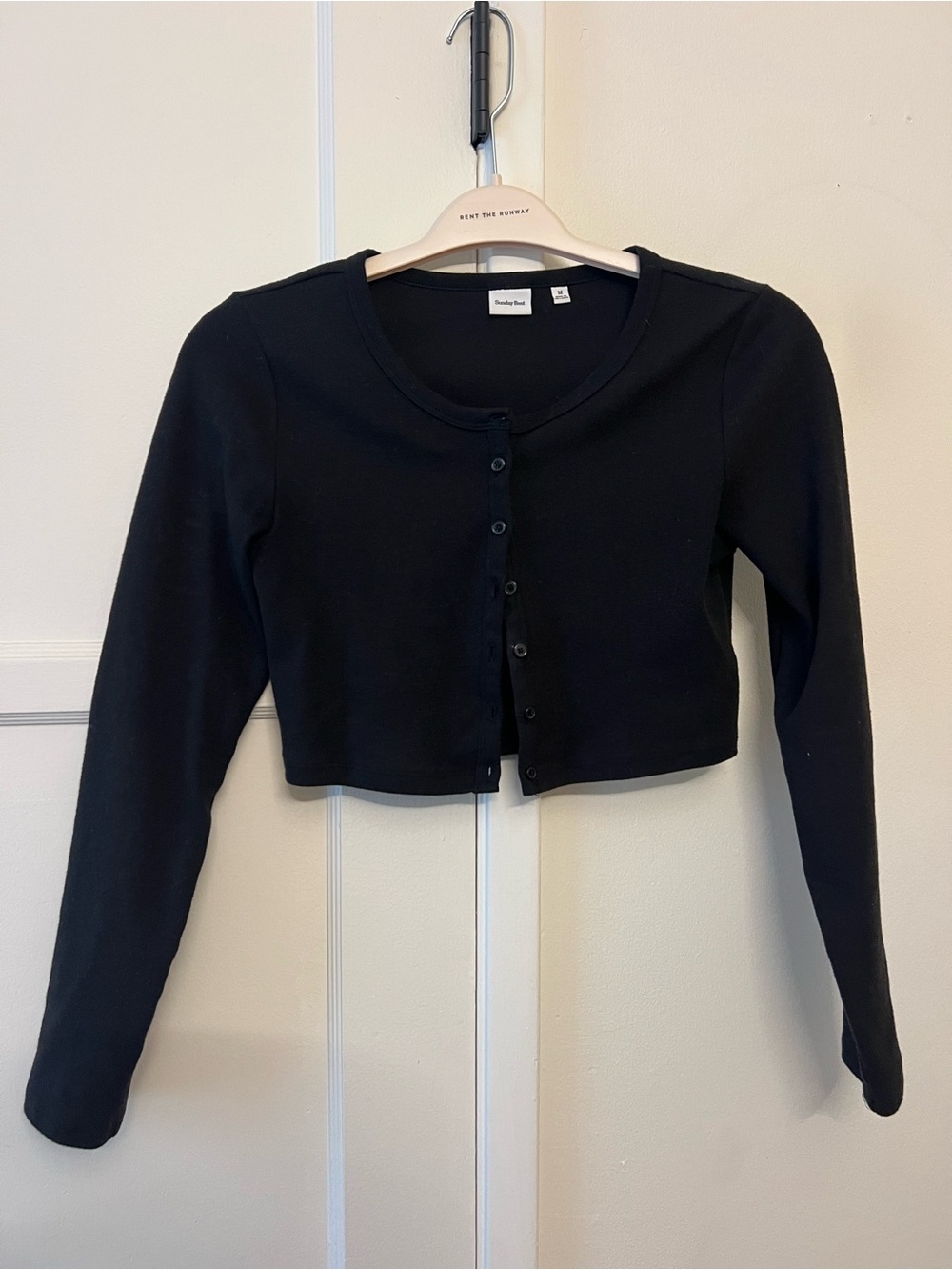 Sunday Best Black Cropped Button Cardigan